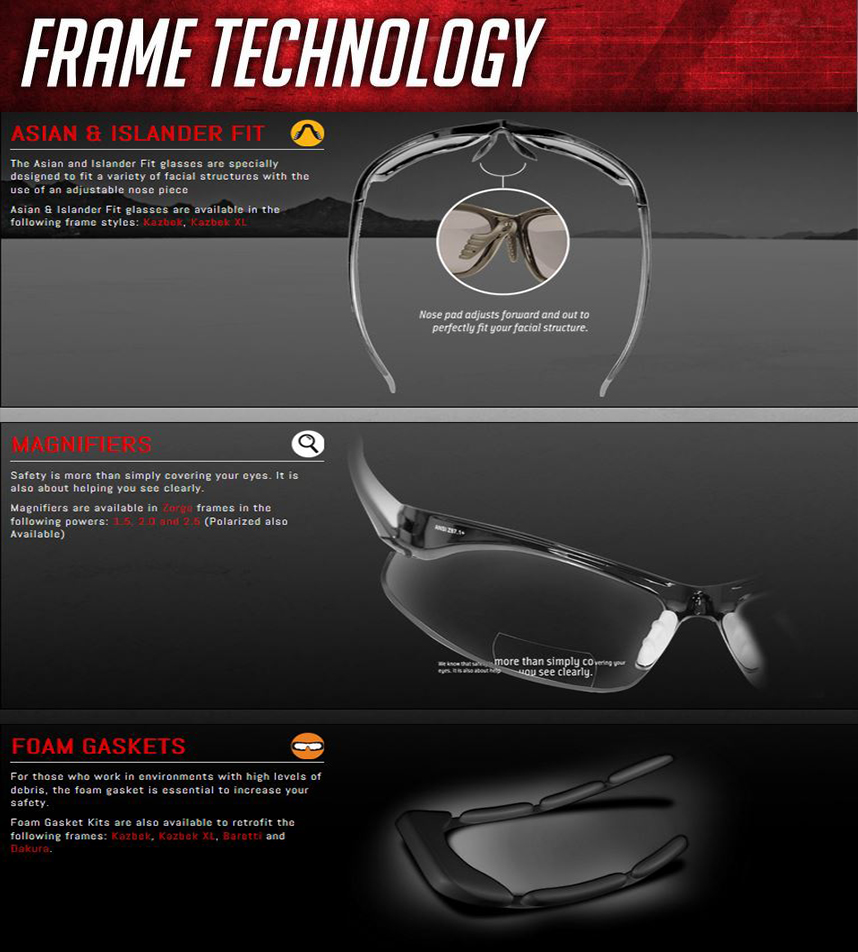 Edge EyeWear TSM216CF Dakura Safety Sunglasses Camo Frame With Smoke Lens  Polarized